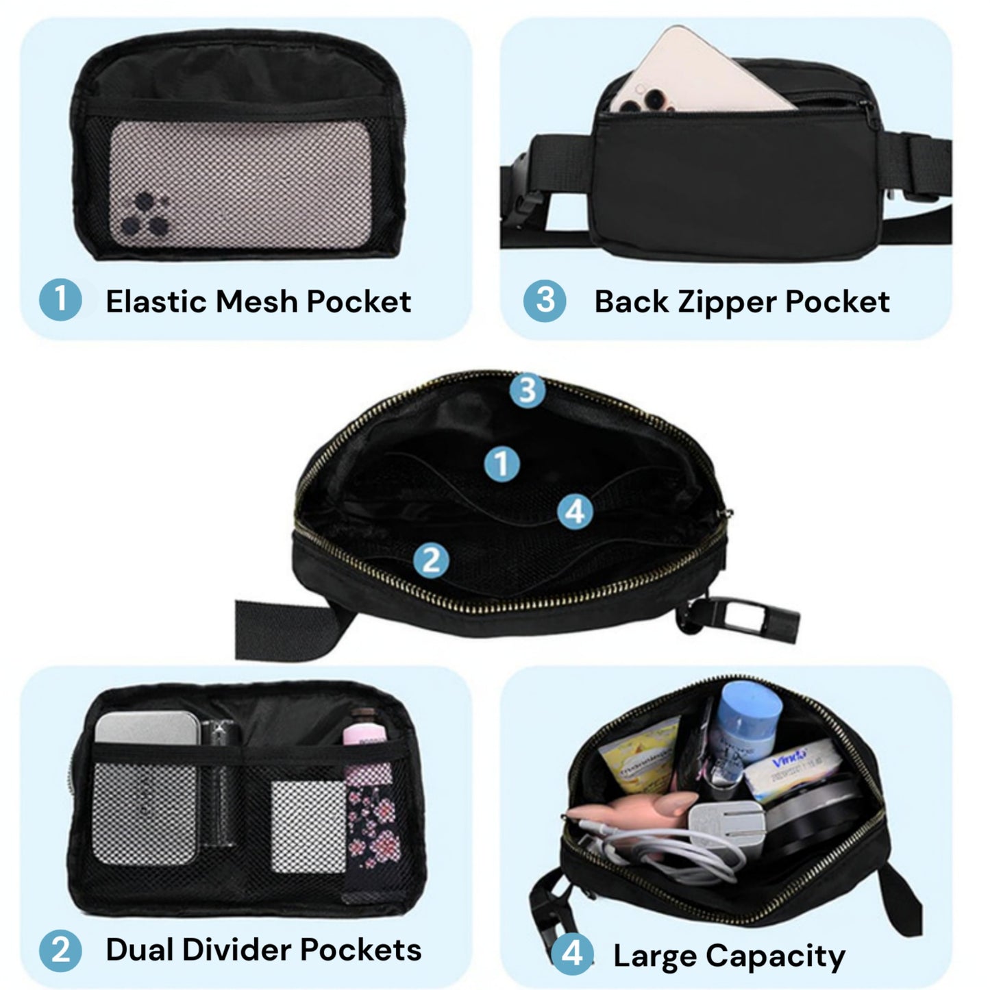 Crossbody Sling Bag with Adjustable Strap and Zippered Main Compartment for Hands-Free Everyday Convenience