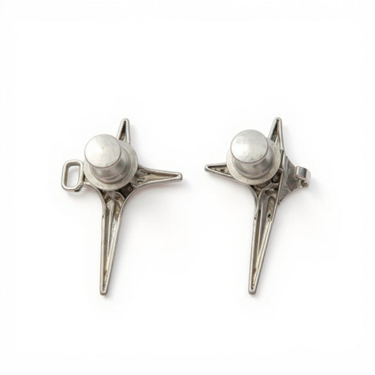 3-Piece Star-Shaped Pant Buckle Extender Set with Sculpted Metal Spike Design for Adjustable Waistroom 1.5x1.4in