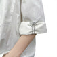 3-Piece Bow and Chain Decorative Clothing Clip Set with Sculpted Metal Ribbon Design for Stylish Detailing 1.5x1.4in