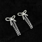 3-Piece Bow and Chain Decorative Clothing Clip Set with Sculpted Metal Ribbon Design for Stylish Detailing 1.5x1.4in
