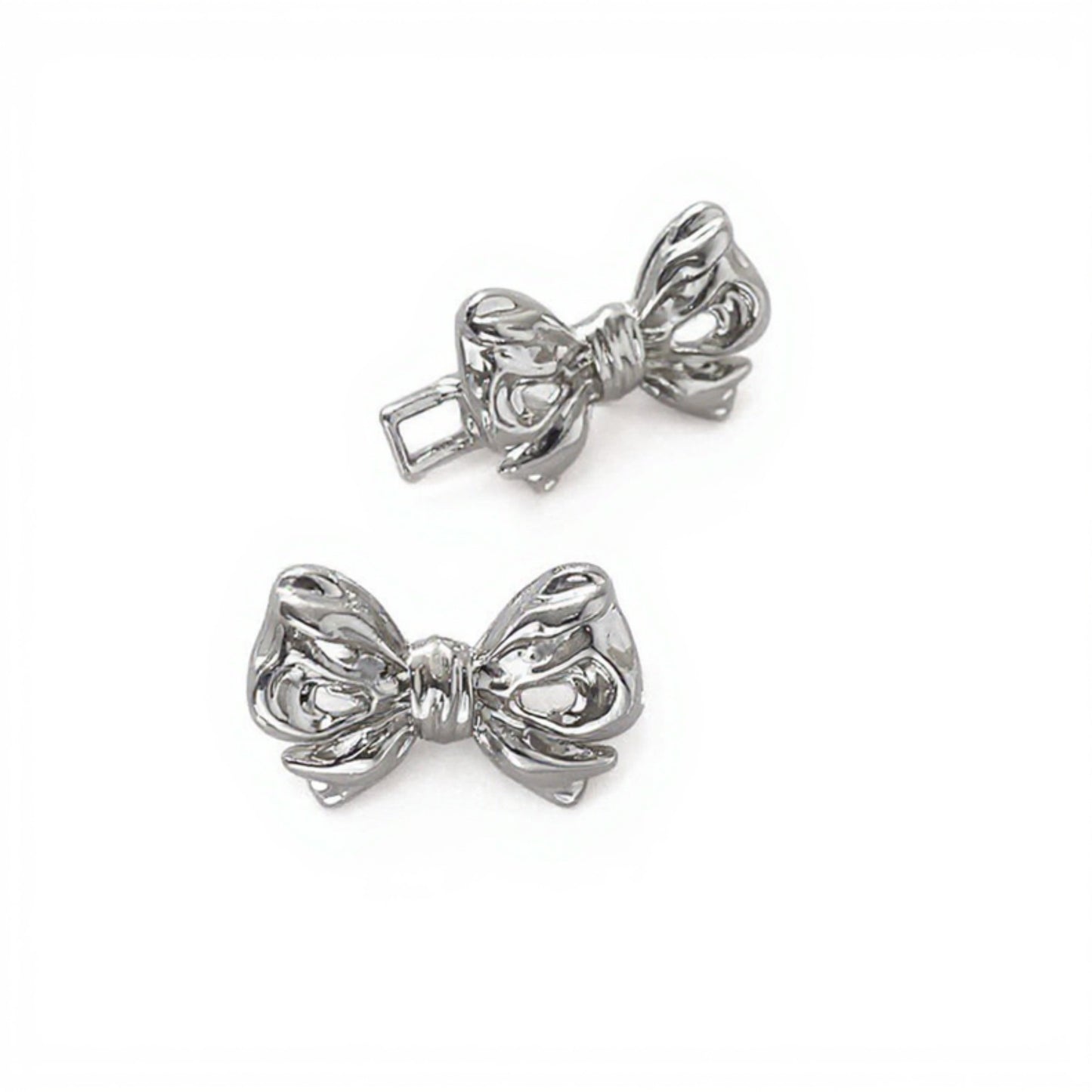 3-Piece Bow-Shaped Jean Waist Extender Set with Decorative Metal Buckle Clips for Stylish Adjustable Fit and Added Waistroom 0.8in