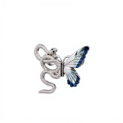 3-Piece Snake and Butterfly Jean Buckle Extender Set with Detailed Metal Designs for Adjustable Fit and Added Waistroom 1.4x1.2in