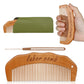 Wooden Labor Comb Set with Smooth Wide-Fine Teeth, Engraved Comfort Grip Design, Storage Case, and Hair Loop Styling Tool