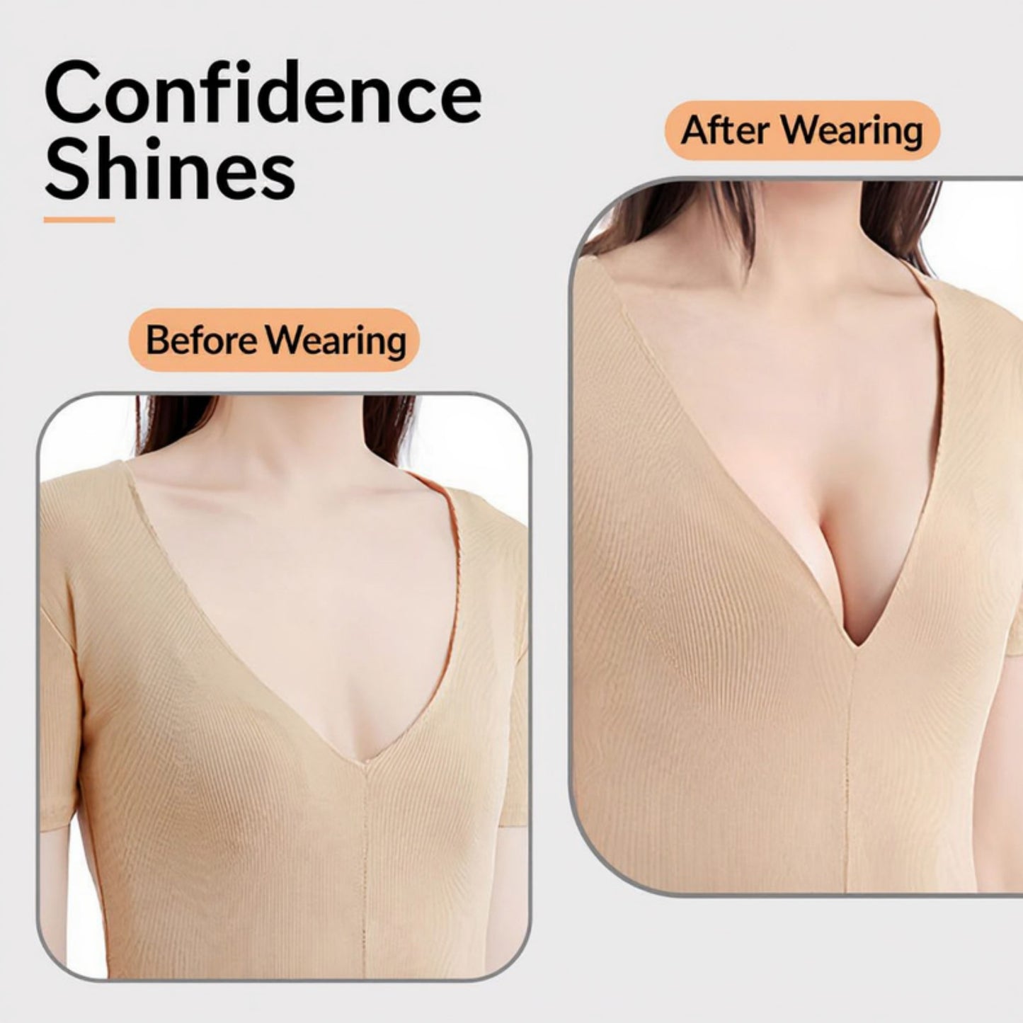 Washable Reusable Adhesive Bra Pads with Soft Flexible Shape and Strong Grip Design for Invisible Support 4.5x4.3in