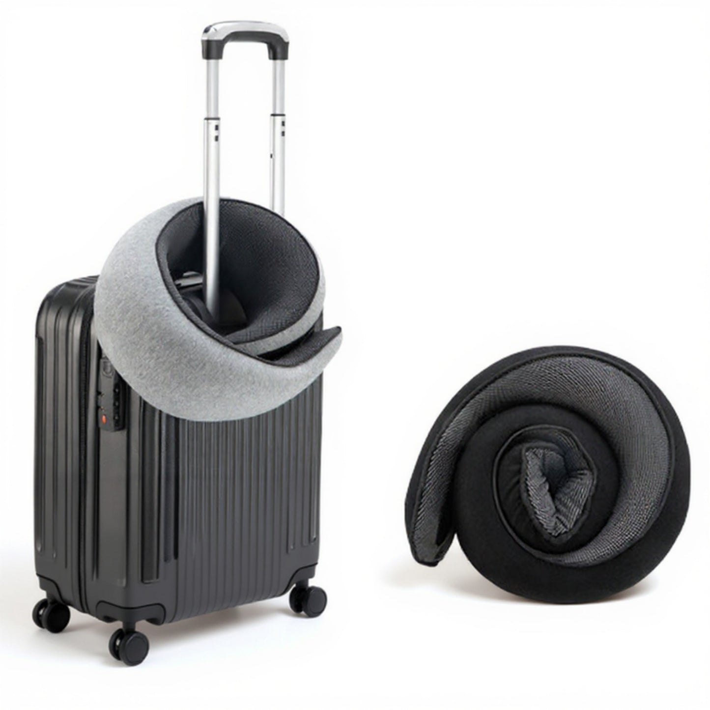 Ergonomic Travel Neck Pillow with Soft Cushioned Wrap Design and Supportive Contoured Structure for Comfortable Rest