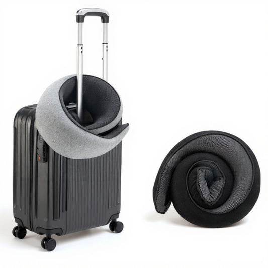 Ergonomic Travel Neck Pillow with Soft Cushioned Wrap Design and Supportive Contoured Structure for Comfortable Rest