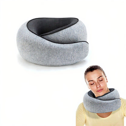 Ergonomic Travel Neck Pillow with Soft Cushioned Wrap Design and Supportive Contoured Structure for Comfortable Rest