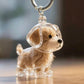 Transparent Dog Storage Capsule Keychain with Mini Dog Charm and Keepsake Hair Holder 4in