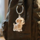 Transparent Dog Storage Capsule Keychain with Mini Dog Charm and Keepsake Hair Holder 4in
