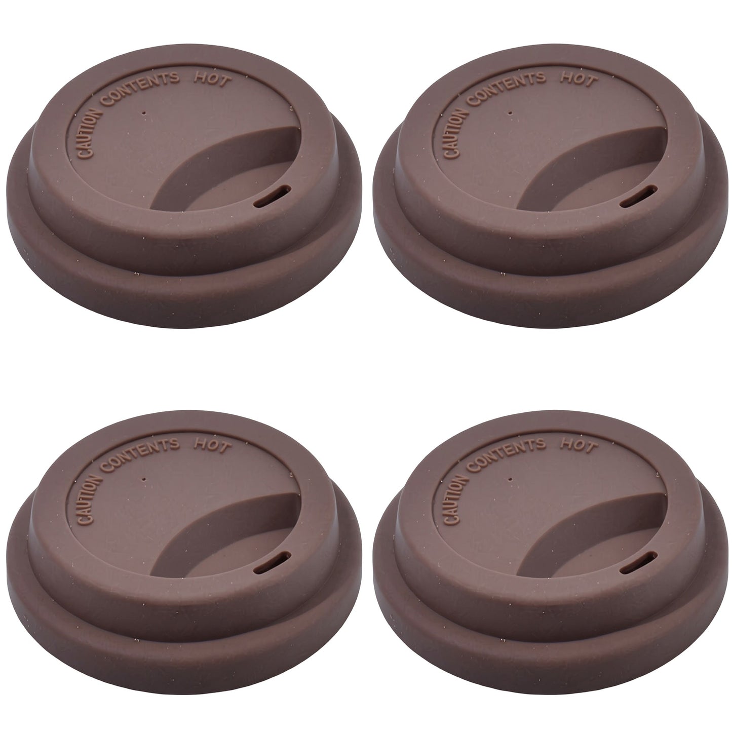 4pcs per Set Reusable Silicone Coffee Cup Lid Spill Resistant Hot Drink Cover with Sip Opening 3.5x0.7in