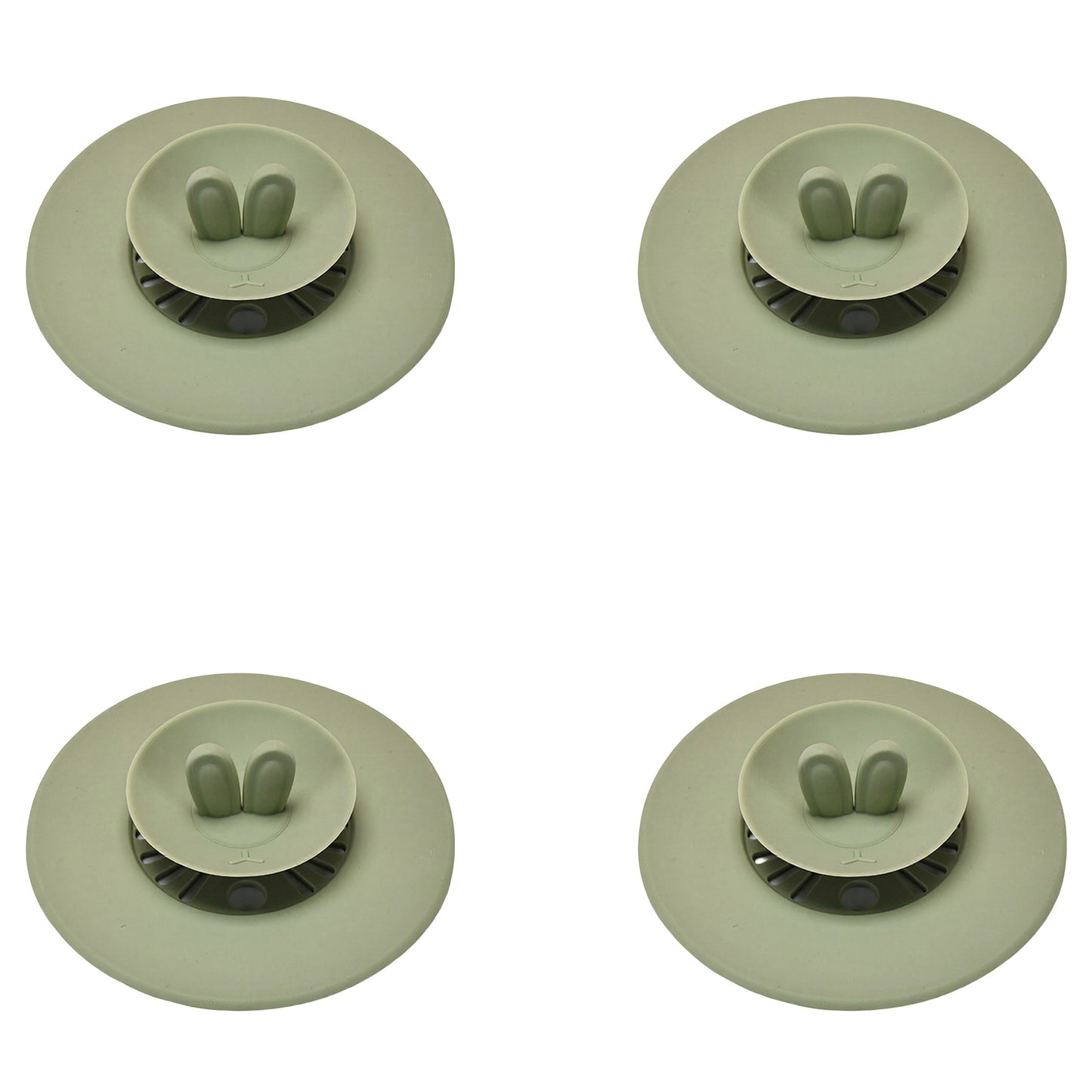 4pcs per Set Silicone Bunny Ear Cup Lid Dustproof Insulated Drink Cover with Pop Up Vent Seal 4.6x0.7in
