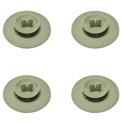4pcs per Set Silicone Bunny Ear Cup Lid Dustproof Insulated Drink Cover with Pop Up Vent Seal 4.6x0.7in