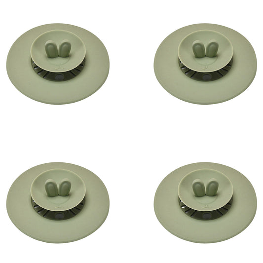 4pcs per Set Silicone Bunny Ear Cup Lid Dustproof Insulated Drink Cover with Pop Up Vent Seal 4.6x0.7in