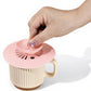 Silicone Bunny Ear Cup Lid Dustproof Insulated Drink Cover with Pop Up Vent Seal 4.6x0.7in