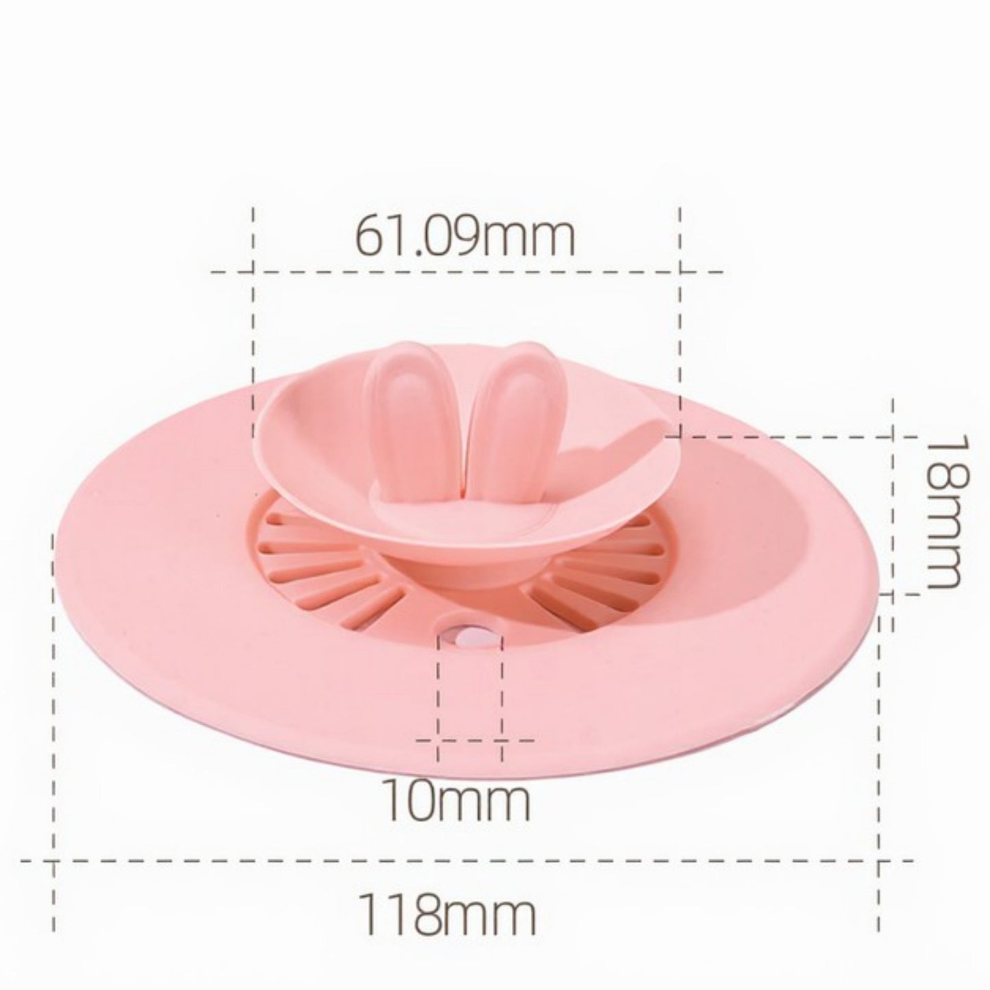 Silicone Bunny Ear Cup Lid Dustproof Insulated Drink Cover with Pop Up Vent Seal 4.6x0.7in
