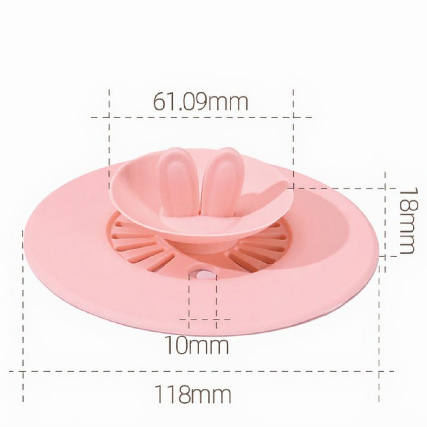 Silicone Bunny Ear Cup Lid Dustproof Insulated Drink Cover with Pop Up Vent Seal 4.6x0.7in