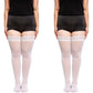 2pcs Women's Lace Top Thigh High Stockings Sheer Smooth Finish Stretch Hold-Up Design and Delicate Floral Trim Detail