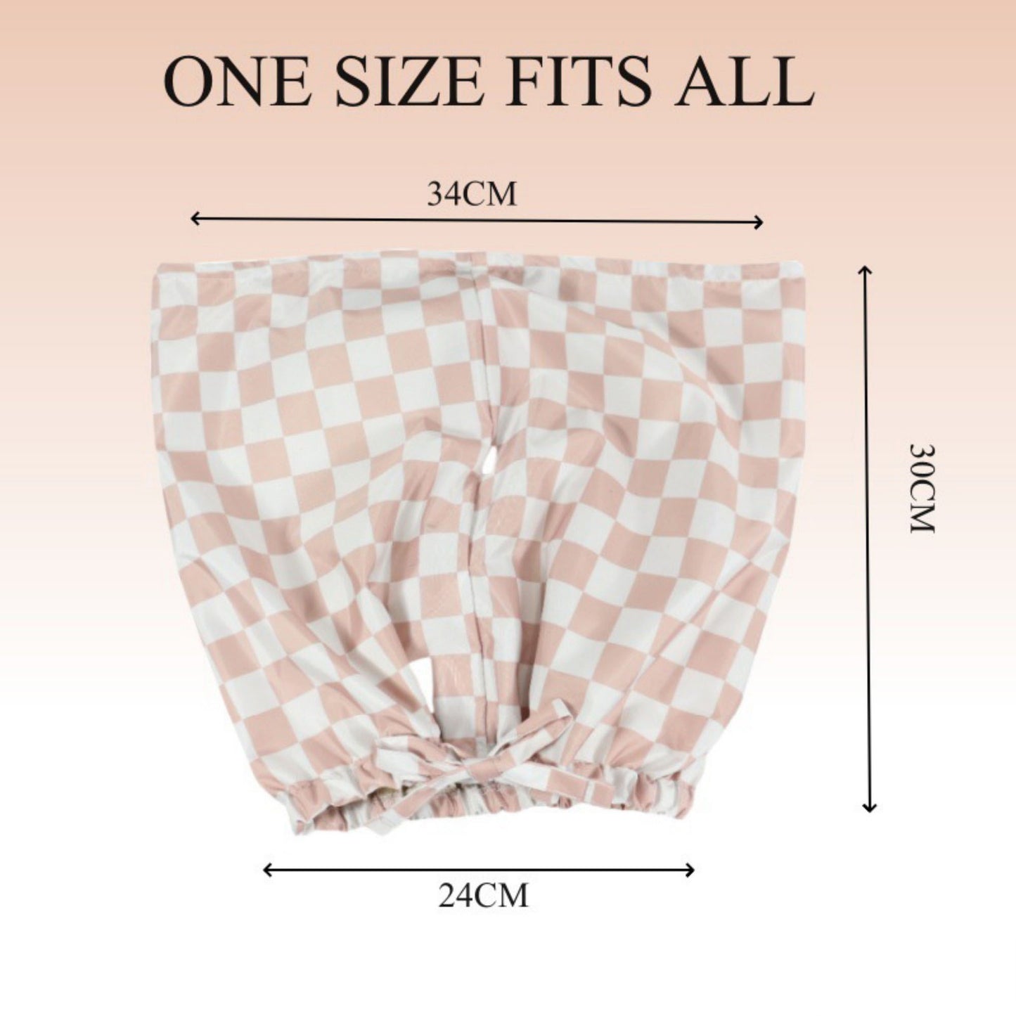 Satin Checkered Hair Bonnet with Soft Elastic Band for Comfortable Sleep and Frizz Control