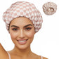 Satin Checkered Hair Bonnet with Soft Elastic Band for Comfortable Sleep and Frizz Control