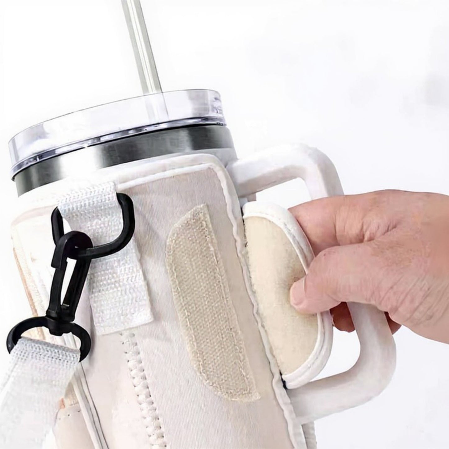 Multifunctional Drink Holder Bag with Key, Card, and Phone Storage, Adjustable Strap for Hands-Free Convenience