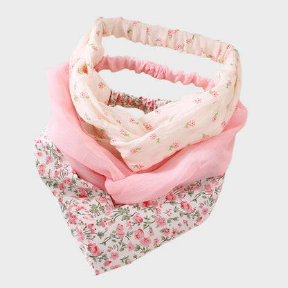 3-Piece Twisted Fabric Headband Set with Elastic Back and Mixed Patterned Designs
