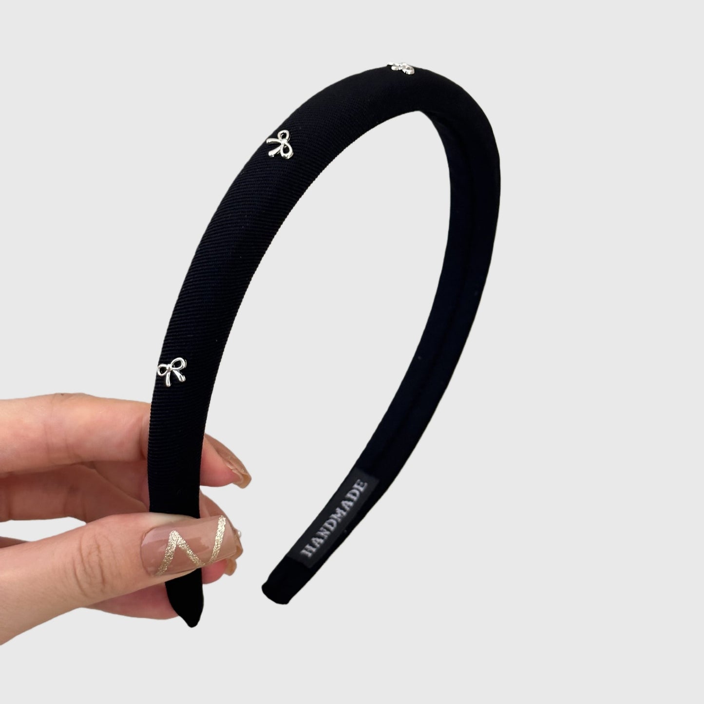 2-Piece Padded Headband Set with Smooth Fabric Finish and Mini Bow Embellishment Details