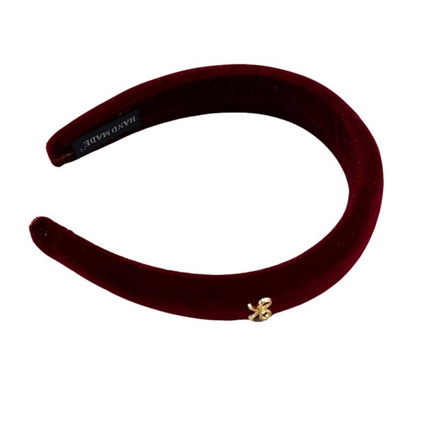 Padded Headband with Soft Velvet Texture and Delicate Bow Accent Detail