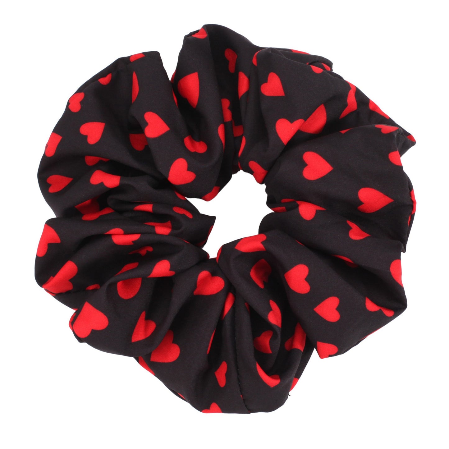 3-Piece Heart Print Fashion Hair Scrunchie Set with Soft Fabric and Gentle Elastic Hold