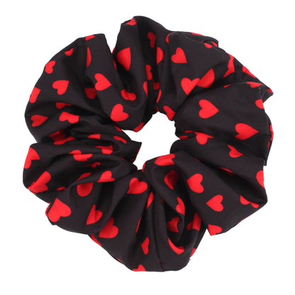 3-Piece Heart Print Fashion Hair Scrunchie Set with Soft Fabric and Gentle Elastic Hold