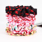 3-Piece Heart Print Fashion Hair Scrunchie Set with Soft Fabric and Gentle Elastic Hold