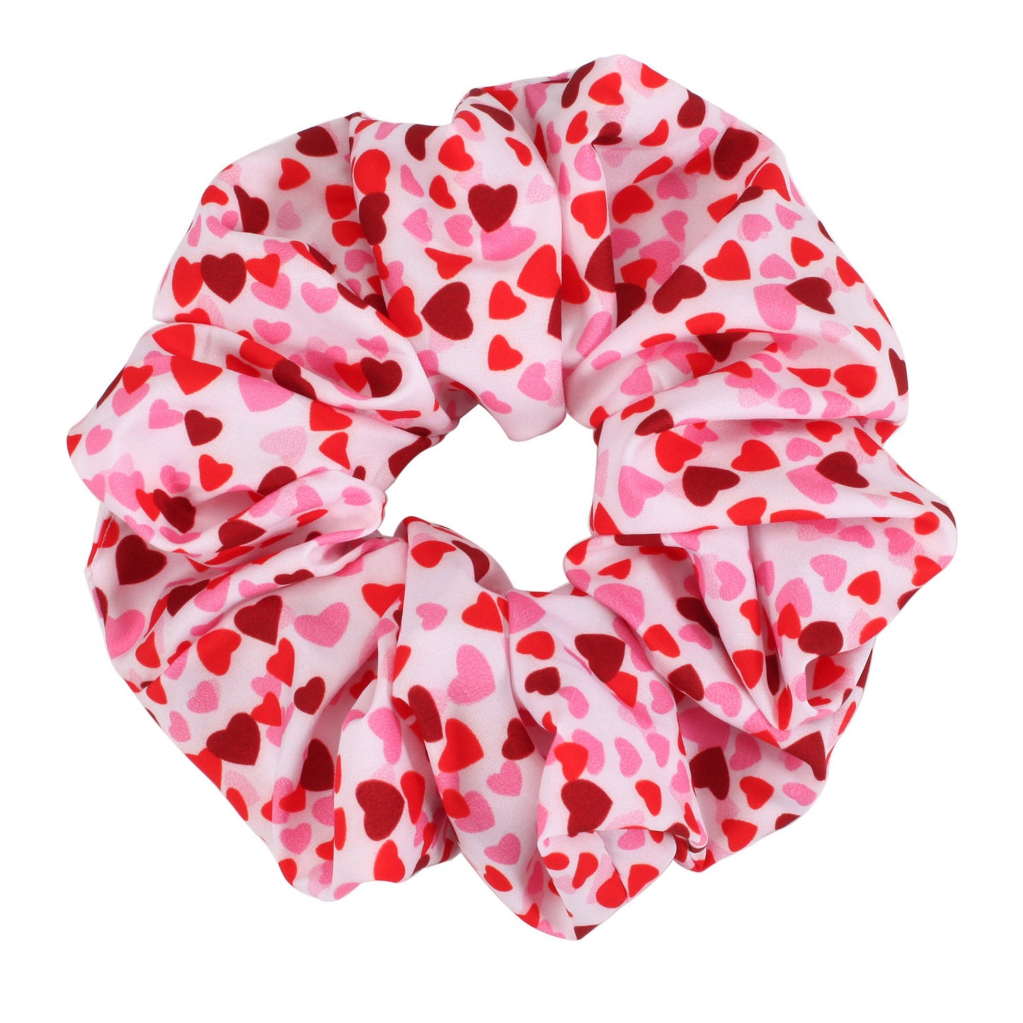 3-Piece Heart Print Fashion Hair Scrunchie Set with Soft Fabric and Gentle Elastic Hold