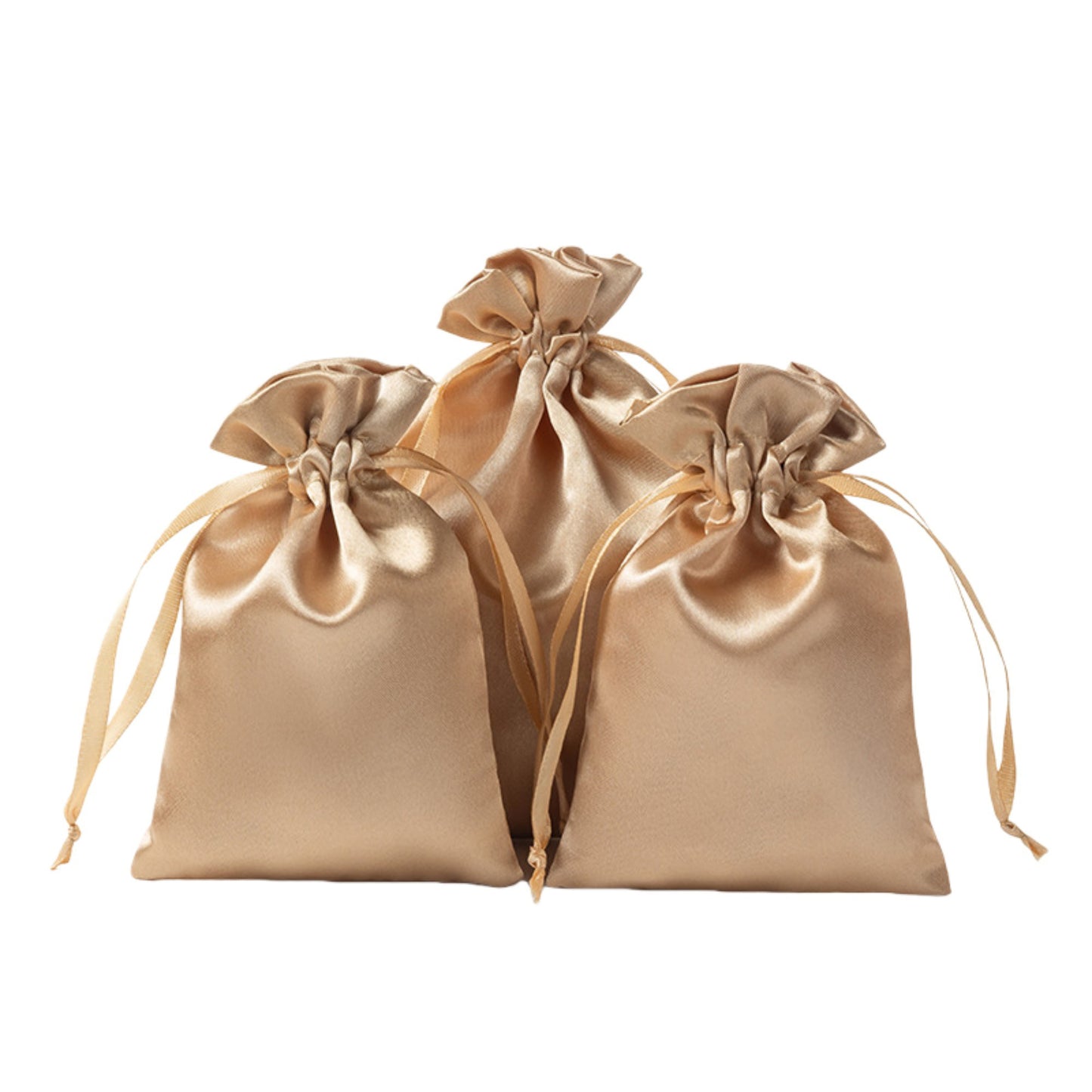 6-Piece Satin Drawstring Pouch Set with Soft Fabric Finish for Jewelry Beauty and Gift Storage