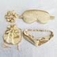 4-Piece Satin Sleep Accessory Set with Eye Mask Headband Scrunchie and Drawstring Storage Pouch