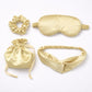 4-Piece Satin Sleep Accessory Set with Eye Mask Headband Scrunchie and Drawstring Storage Pouch