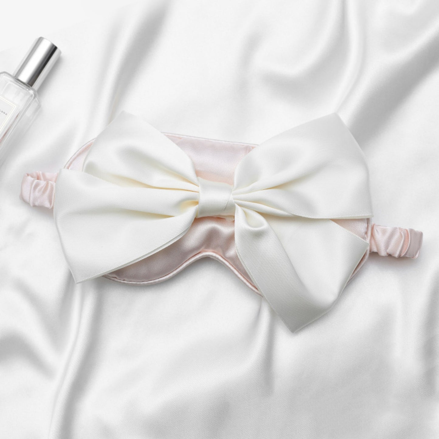 Satin Sleep Mask with Oversized Bow Detail and Elastic Comfort Fit