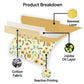 Reusable Beeswax Food Wrap Sheet for Food Storage with Cotton Fabric and Natural Wax Blend 39.5x13in