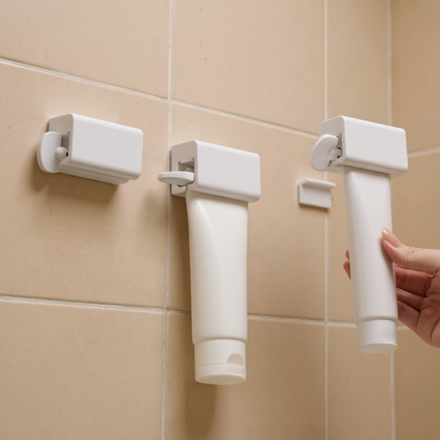 Wall Mounted Tube Squeezer Dispenser for Toothpaste and Cream Tubes with No Drill Installation 2-Piece Set