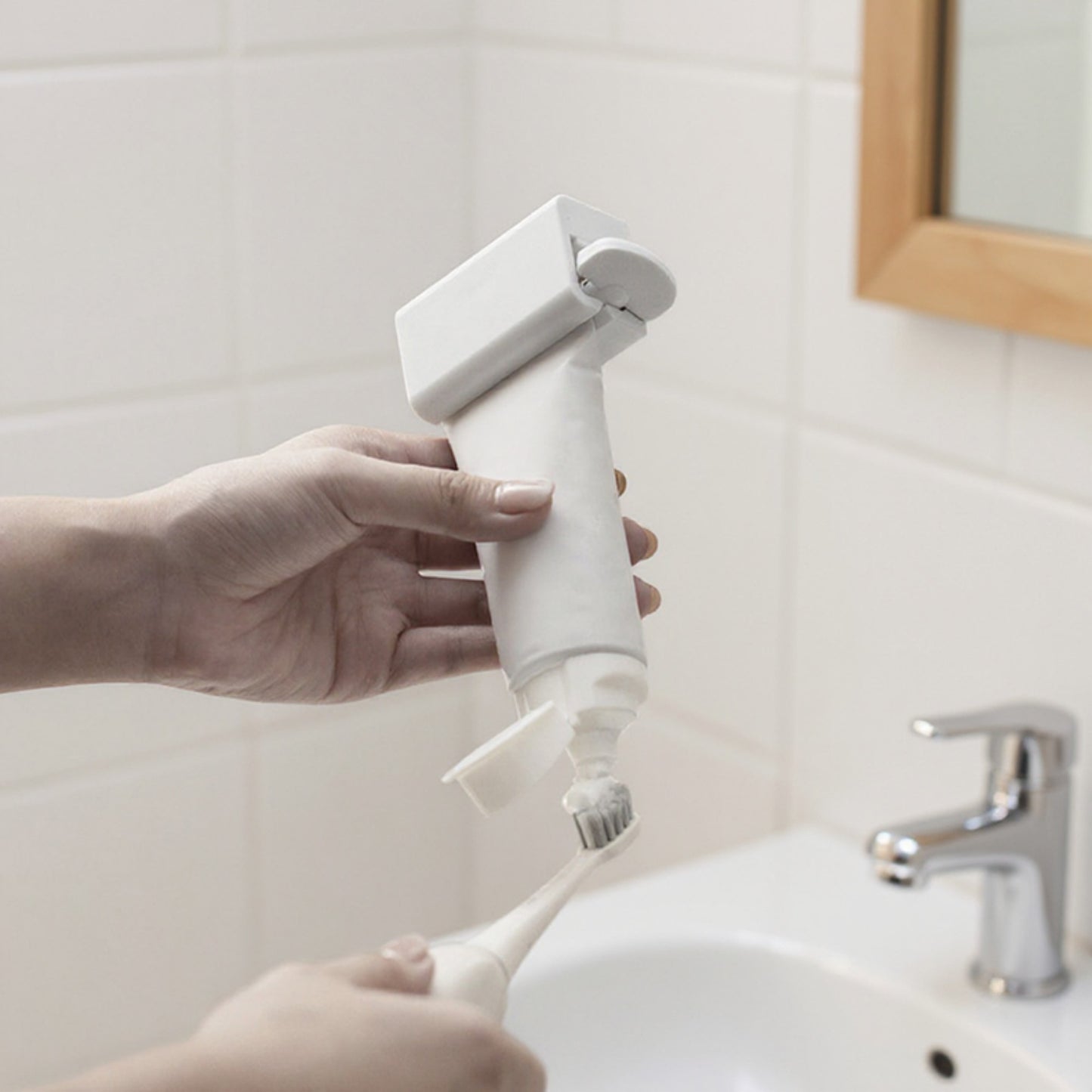 Wall Mounted Tube Squeezer Dispenser for Toothpaste and Cream Tubes with No Drill Installation 2-Piece Set