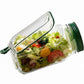 Portable Salad Container with Leak Resistant Lid and Built In Fork for On the Go Meals 4x7.5x3.5in