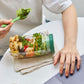 Portable Salad Container with Leak Resistant Lid and Built In Fork for On the Go Meals 4x7.5x3.5in