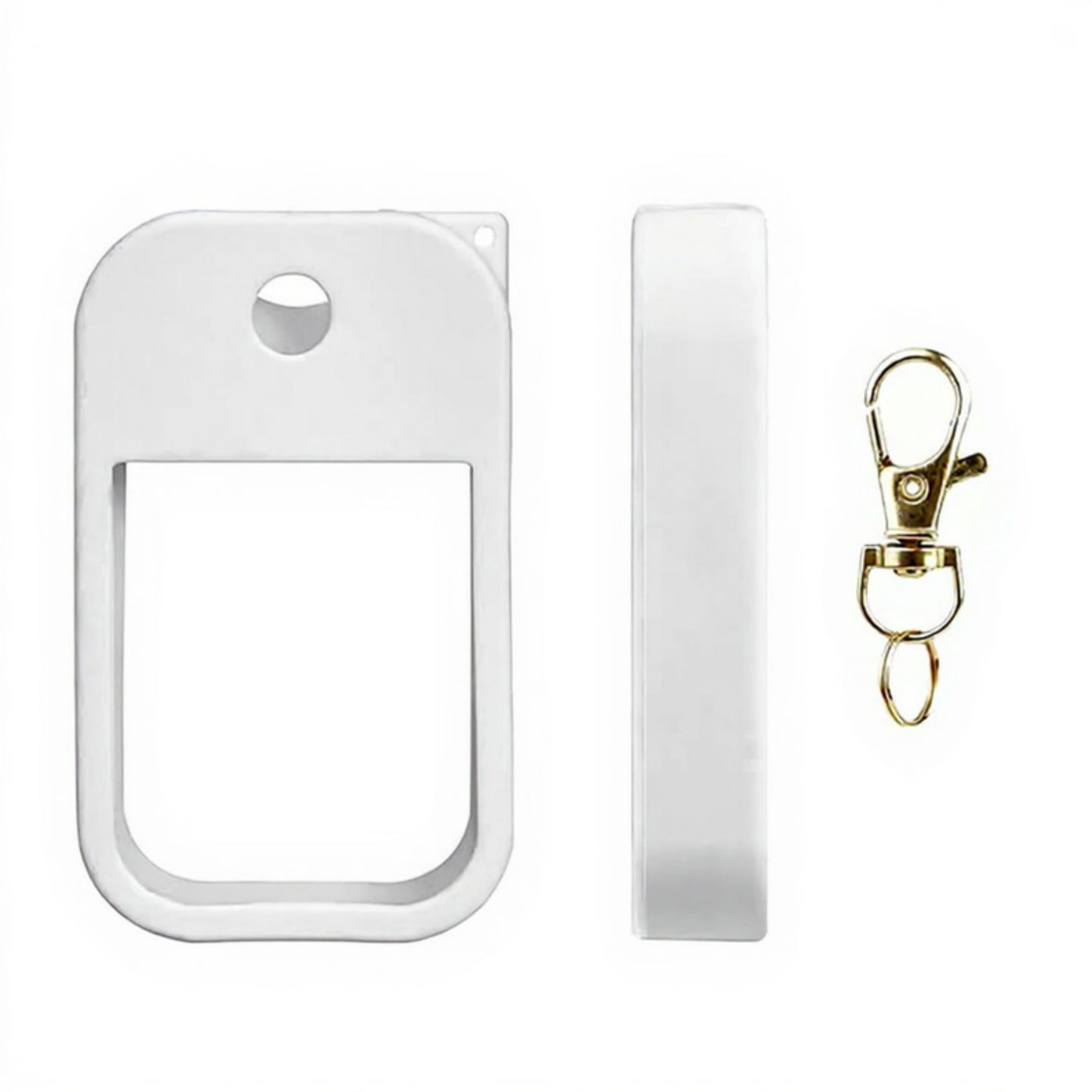 Silicone Hand Sanitizer Holder Sleeve with Keychain Clip for Travel and Everyday Use 2-Piece Set