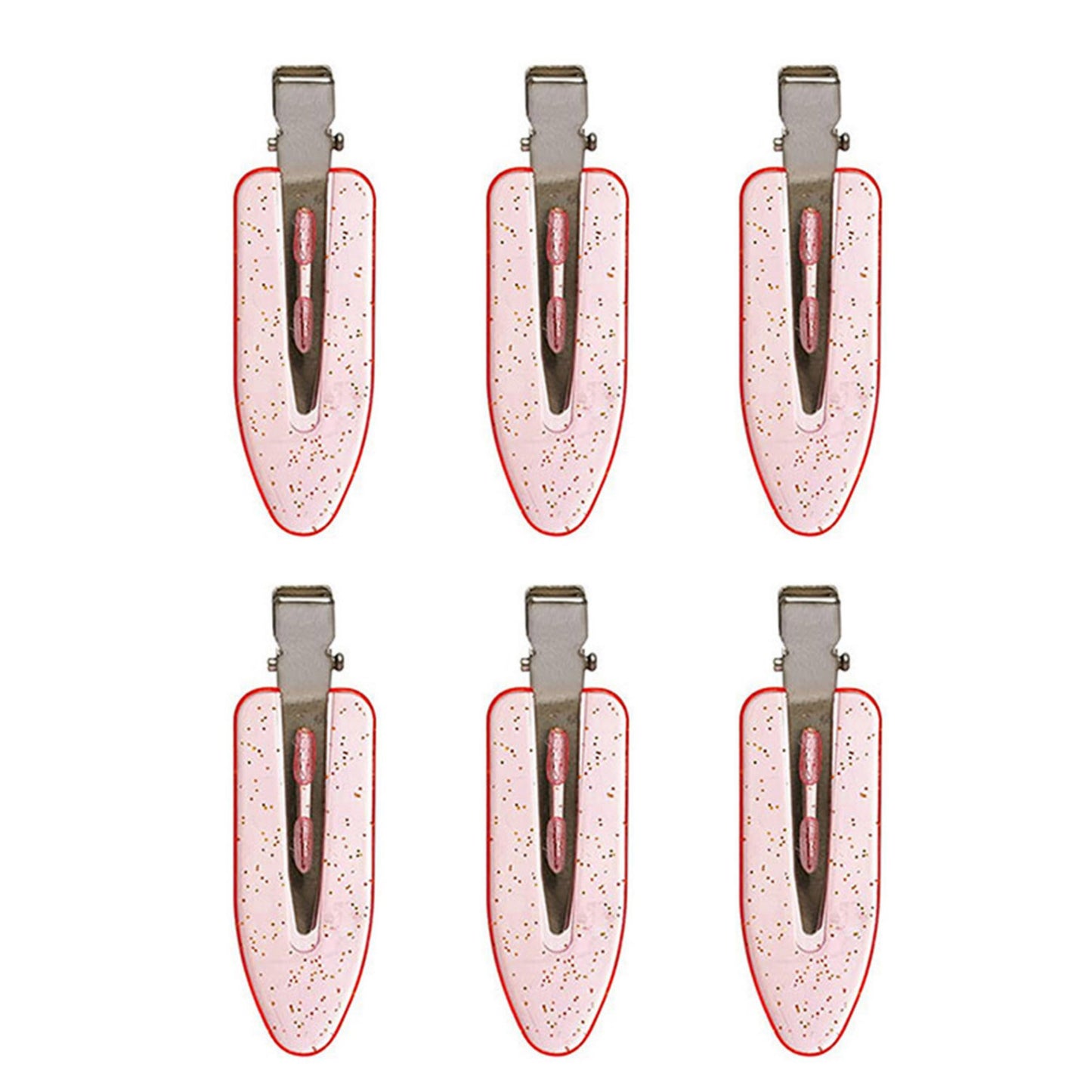 Decorative Hair Sectioning Clips with Metal Alligator Clamp for Styling and Everyday Hold 6-Piece Set 2.3x0.7in