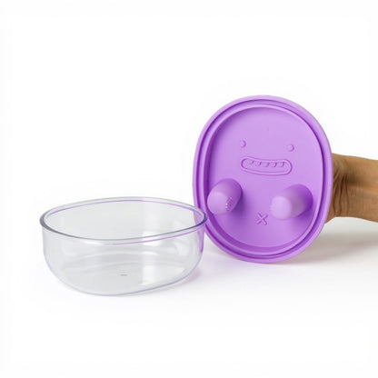 Food Grade Snack Storage Box with Hands-Free Lid and Dust-Proof Design 4.7x4x2.3in
