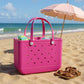 Perforated Structured Tote Bag with Dual Handles and Flexible Design 11x4.3x8.3in