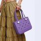 Perforated Structured Tote Bag with Dual Handles and Flexible Design 11x4.3x8.3in