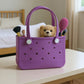 Perforated Structured Tote Bag with Dual Handles and Flexible Design 11x4.3x8.3in