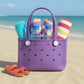 Perforated Structured Tote Bag with Dual Handles and Flexible Design 11x4.3x8.3in