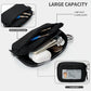 Zippered Wristlet Key Pouch with Clear ID Window Compact Card Holder and Detachable Strap