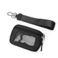 Zippered Wristlet Key Pouch with Clear ID Window Compact Card Holder and Detachable Strap