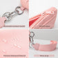 Zippered Wristlet Key Pouch with Clear ID Window Compact Card Holder and Detachable Strap